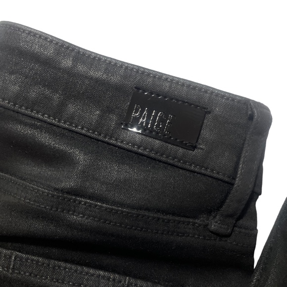Paige 29‎ Black Shiny Faux Leather Feel Pockets - Picture 3 of 8